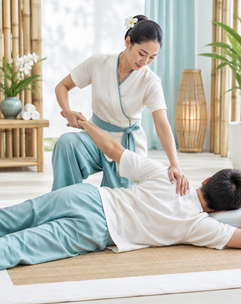 Thai Masajı deneyimini yansıtan spa görseli